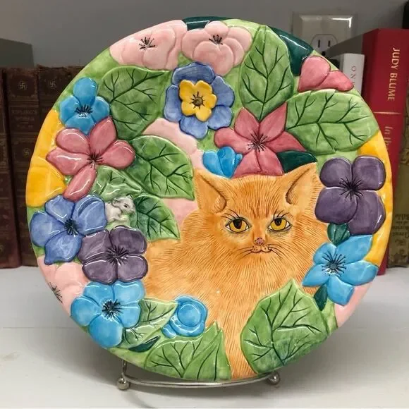 VINTAGE 1991 Pate Wade Cat & Mouse Porcelain Plate 0392 - Picture 6 of 7